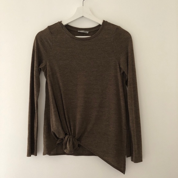 ZARA | Knit Khaki Top with Front Knot - Picture 5 of 8